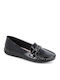 Patent Leather Women's Moccasins in Black Color