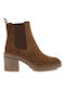 Wildleder Damen Knöchelstiefel Tabac Braun