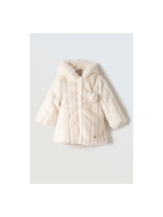 Evita Kids Fur Coat ecru