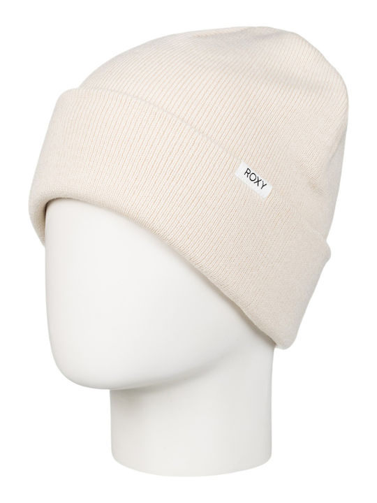 Beanie Γυναικείος Σκούφος με Rib Πλέξη σε Εκρού χρώμα
