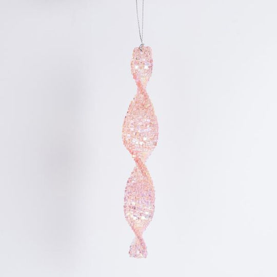 Ornament suspendat Stalactita Roz 3x19buc