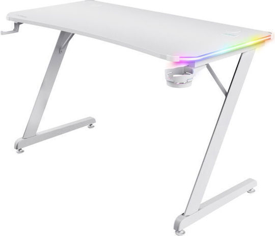 Геймърско Бюро GXT 709W Luminus Дървено Бяло С LED И USB Портове 120x60x74см