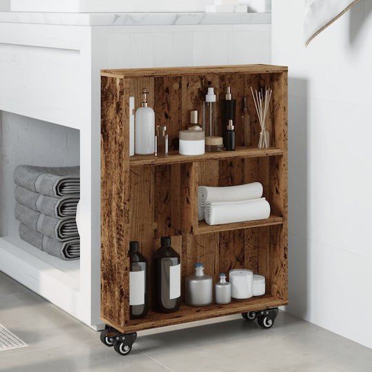 vidaXL Wooden Kitchen Trolley 4 Tiers Brown 48x13x68cm