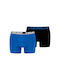 Herren Boxershorts Blue Indigo, Black 2Packung