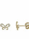 Sasashop Kids Earrings Studs Butterflies from Gold 9K
