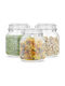 Viosarp Vase General Use with Airtight Lid Glass Transparent 1000ml