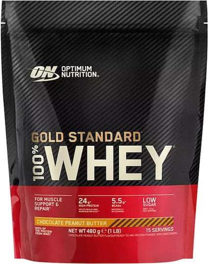 Optimum Nutrition Gold Standard 100% Whey Proteină din Zer cu Aromă de Chocolate Peanut Butter 480gr