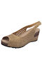 B-Soft Anatomic Women's Synthetic Leather Platform Shoes Beige