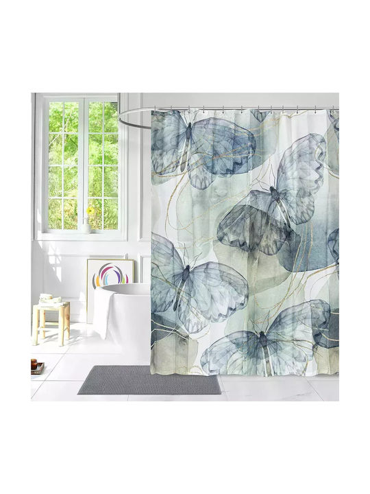 Lino Home Papilia Κουρτίνα Μπάνιου Υφασμάτινη 180x200cm Μπεζ