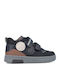 Anatomical Leather Kids Boots with Velcro Black