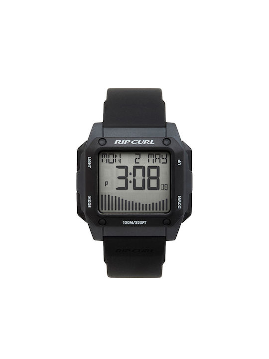 Rip Curl Digital Watch Battery with Black Rubber Strap