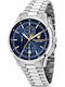 Maserati Herrenuhr 42mm Chronograph Batterie mit Silber Metallarmband