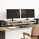 vidaXL Stand Desk Mounted for 2 Monitors Sonoma Oak 100x27x15 cm from Processed Wood Brown (854753)
