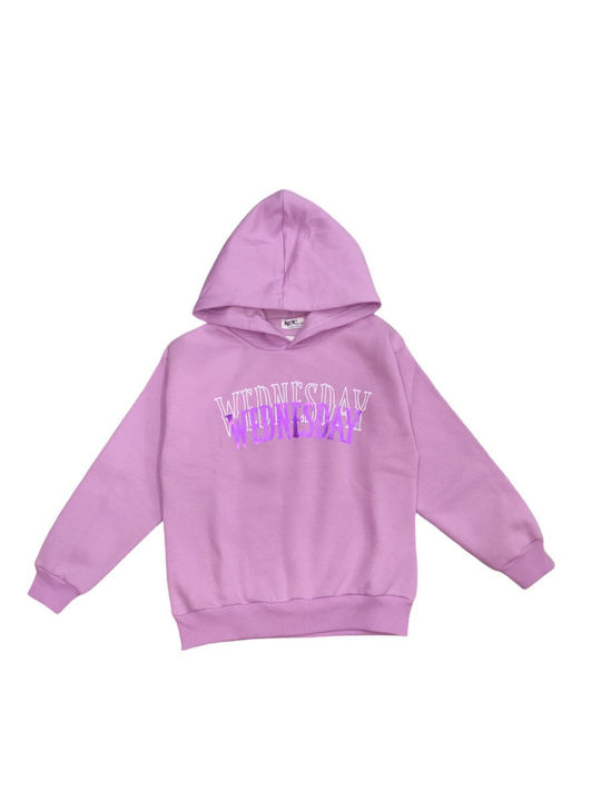 Kids Sweatshirt with Hood and Pockets Lilac