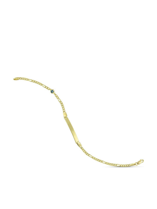 Themelidis Jewels Kids Bracelet ID from Gold 9K with Evil Eye