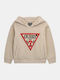 Kids Sweatshirt with Hood and Pockets Beige