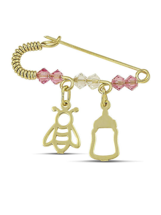 Themelidis Jewels Kinder Sicherheitsnadel aus Gold 14K für Mädchen WSP1703.036