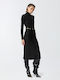 Dimitrova Midi Dress Long Sleeve Nero Limousine