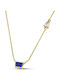 Themelidis Jewels Halskette aus 14K Gold mit Zirkon Blauer