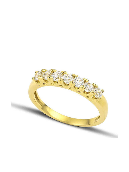 Themelidis Jewels Ring with Zircon made of Gold 14K