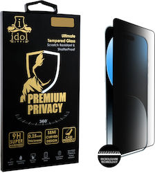 Idol 1991 0.25mm Full Glue Privacy Tempered Glass Μαύρο (iPhone 16 Pro, IDOL 1991)