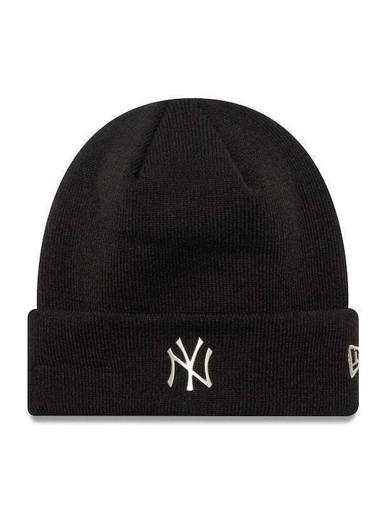 New Era York Yankees Metallic Beanie Unisex Căciulă Tricotat în culoarea Negru