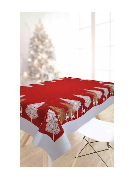 Saint Clair Christmas Decorated Tablecloth Red L145xW145cm 1pcs