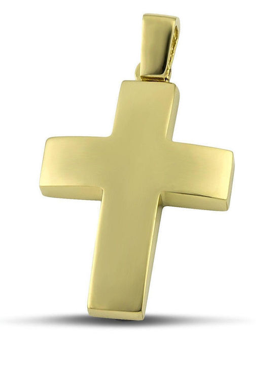 Themelidis Jewels Men's Gold Cross 14K Double Sided