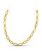 Themelidis Jewels Chain Neck made of Steel Gold-plated Wide Thickness 6.5mm and Length 45cm