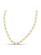 Themelidis Jewels Chain Neck made of Steel Gold-plated Wide Thickness 6.5mm and Length 45cm