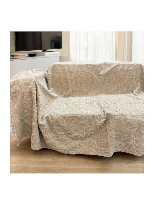 Linea Home Rossa Cuverturi Pentru Canapea 2 Locuri Blănos 180x240cm Crem Bej