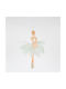 Hanging Ballerina Ornament Plastic Green