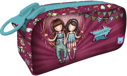 School Pencil Case Gorjuss Fireworks Bordeaux 21.5 X 10.5 X 7 Cm