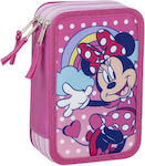 Penar triplu Minnie Mouse roz 12,5 X 6,5 X 19,5 cm