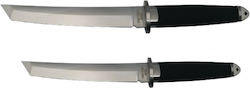 Set Two Hunting Knives Ideallstore Stainless Steel Silver 36 Cm Including Sheath