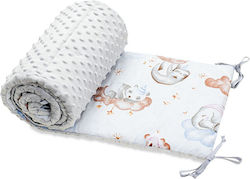 Maboo Minky Starry Night Crib Bumpers Classic Inside White/Grey 30x180cm