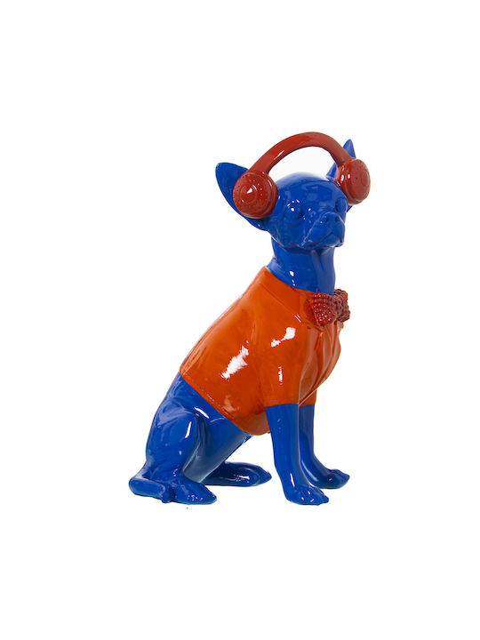 Decorative Figure Alexandra House Living Blue Orange Plastic Material Dog Headphones 14 X 26 X 18 Cm