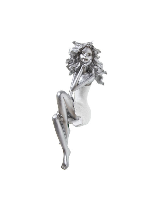 Decorative Figure Alexandra House Living Silver Plastic Material Girl 13 X 15 X 37 Cm