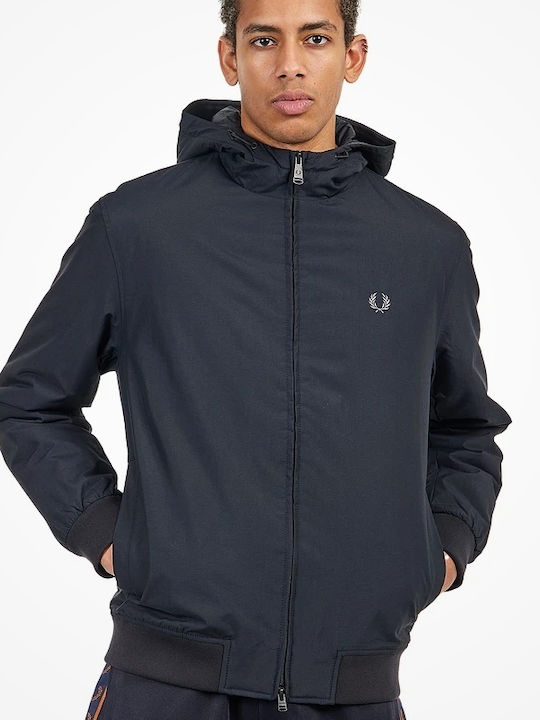 Fred Perry Men's Puffer Jacket Black Gunmetal