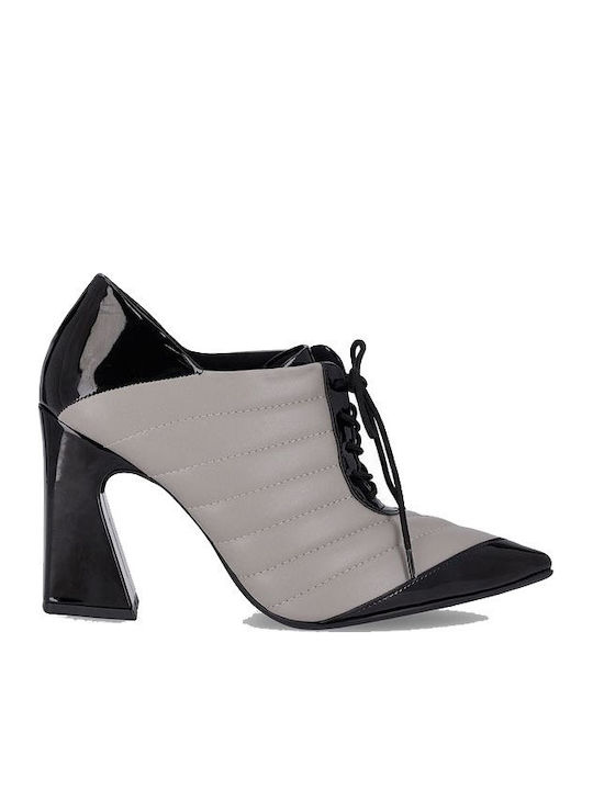 Women's Ankle Boots made of Patent Leather with High Heel Black