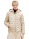 Women's Short Puffer Jacket for Winter Dusty Beige