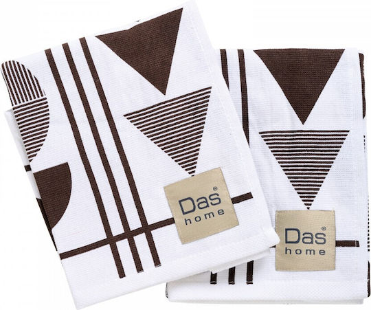 Das Home 0740 Geschirrtuch aus 100% Baumwolle in Gray Farbe 40x60cm 2Stück