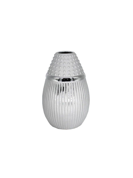 Romimex Decorative Vase Silver 18x18x28cm