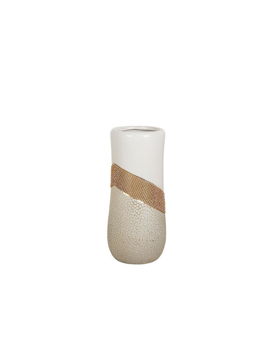 Romimex Vază Decorativă Ceramică Alb 14x14x30cm 1buc