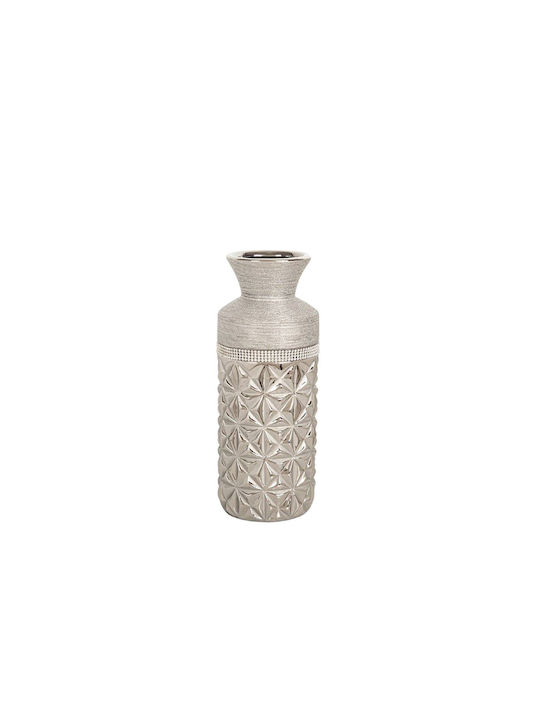 Romimex Decorative Vase Silver 11x11x30cm