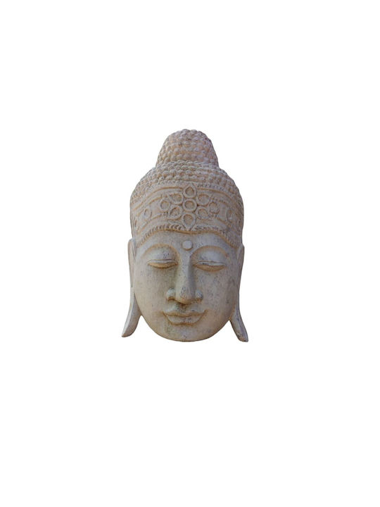 Bust Buddha din lemn bej Romimex