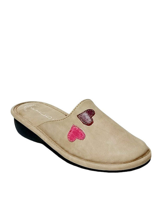 Astra-10 Winter Damen Hausschuhe Beige