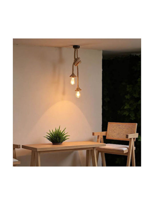 Pakketo Ropily Pendant Light Copper with Rope for Socket E27