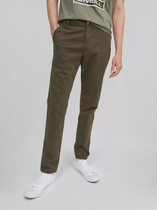 Pantaloni Chino cu Croială Slim Verde