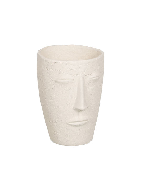 BigBuy Flower Pot 17x23cm White Cream S8806247